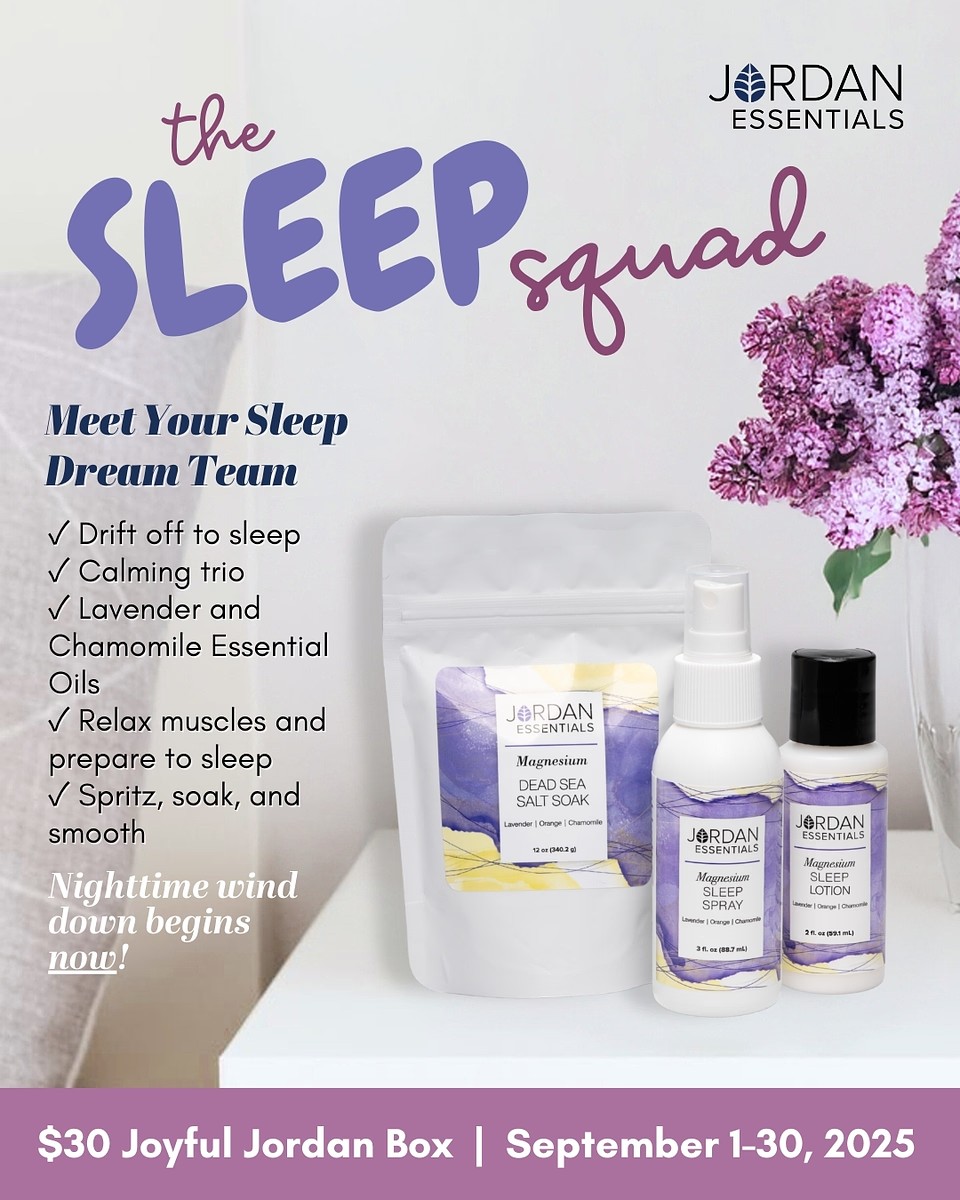 😴 Tired? Stressed? Can’t sleep? You’re not alone. 55% of Americans are magnesium deficient—and that can be the culprit.
.
Good news: This month’s Joyful Jordan Box = a sleep-supporting trio (Sleep Spray, Sleep Lotion + Dead Sea Salts) for just $30! 🔗 in comments
.
Are you an EARLY BIRD? or a NIGHT OWL?